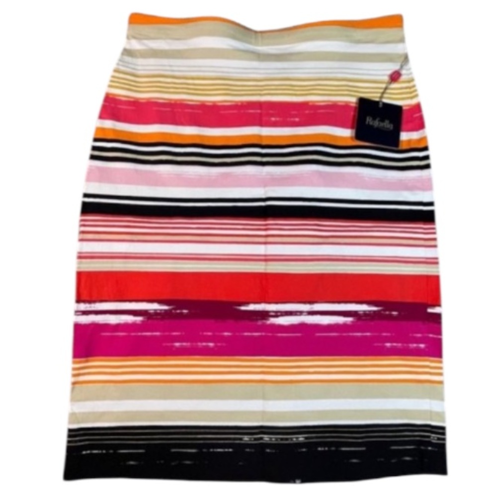 Rafaella Women's Vibrant Striped Pencil Skirt NWT Size Medium